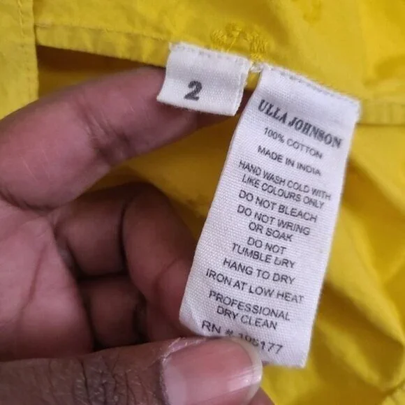 Ulla Johnson Gold Tessa V-Neck Mini Dress Size 2 - Picture 8 of 10